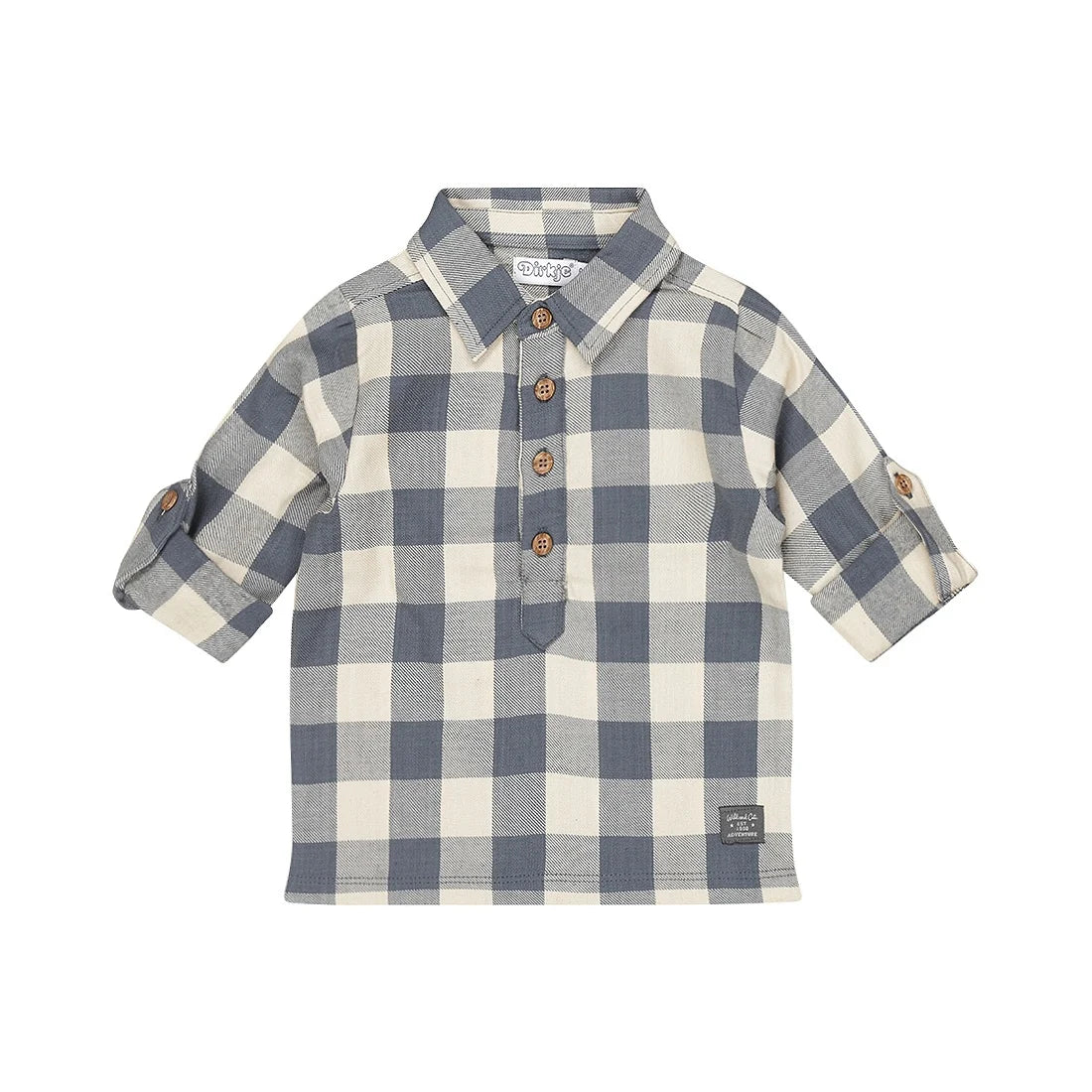 DIRKJE - camicia quadri blu navy