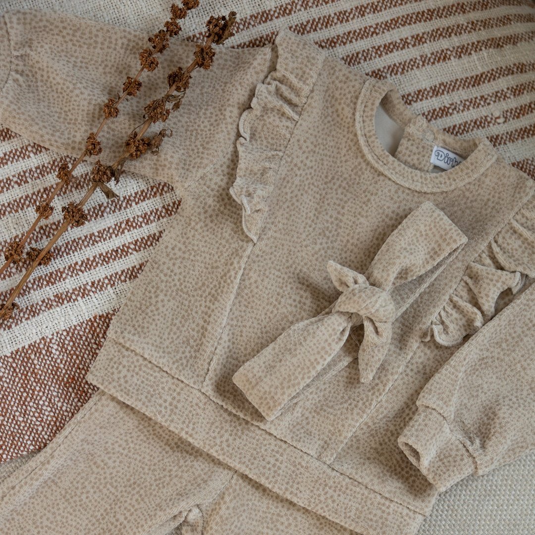 DIRKJE - completo in velluto a pois