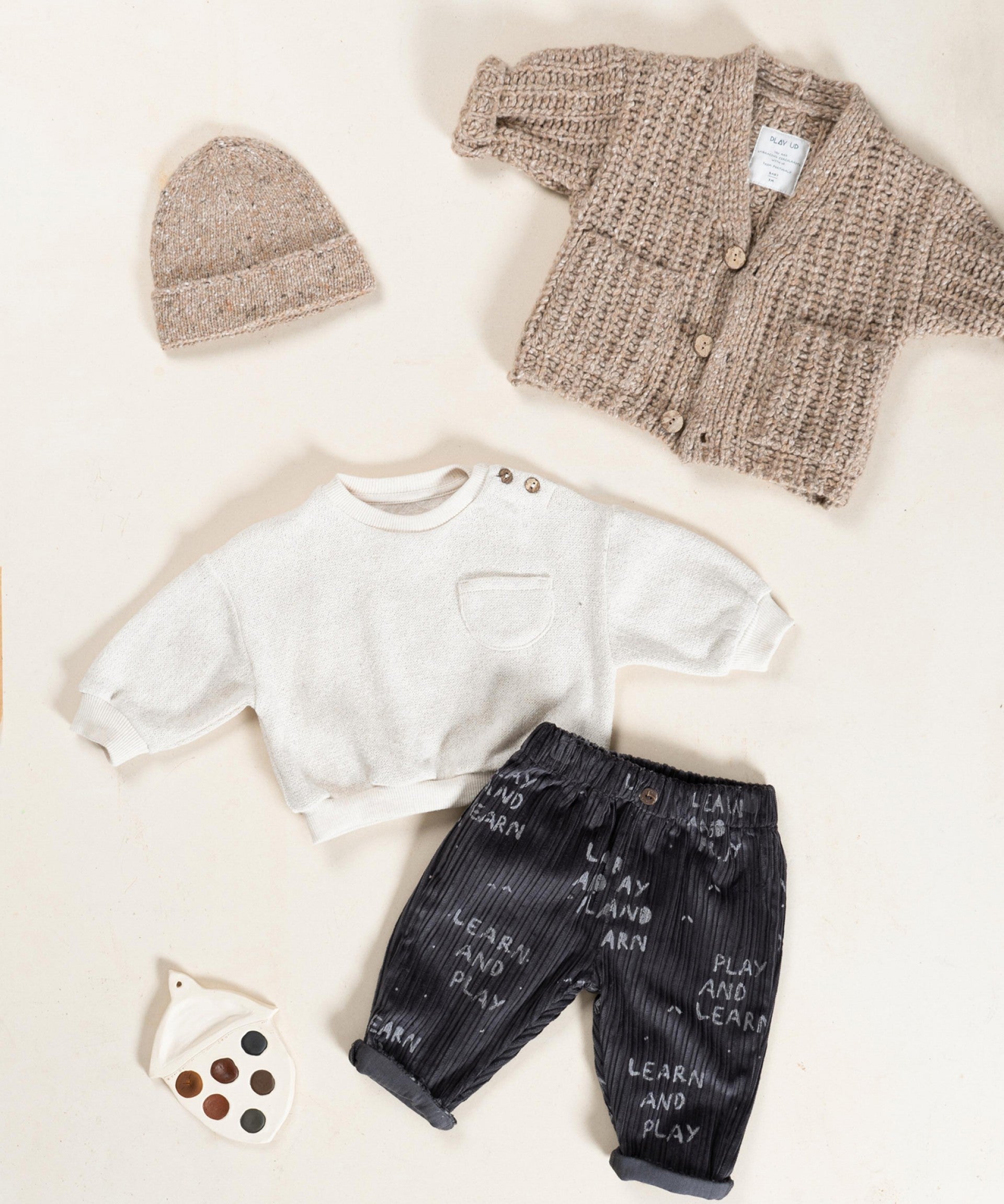 PLAY UP - pantaloni velluto stampa play and learn