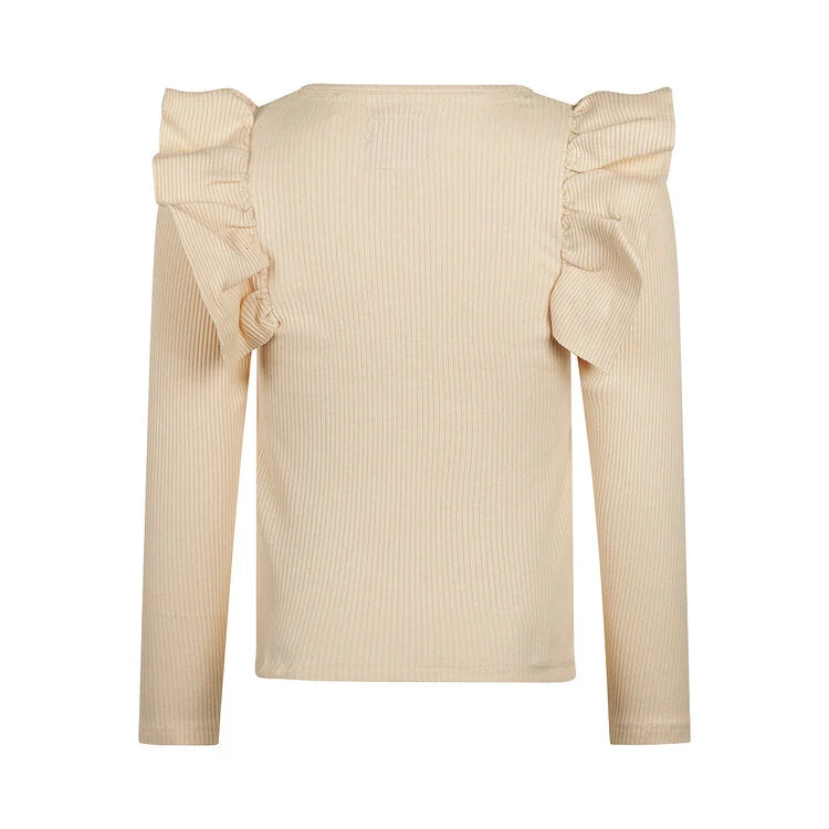 KOKO NOKO - t shirt ecrù volant