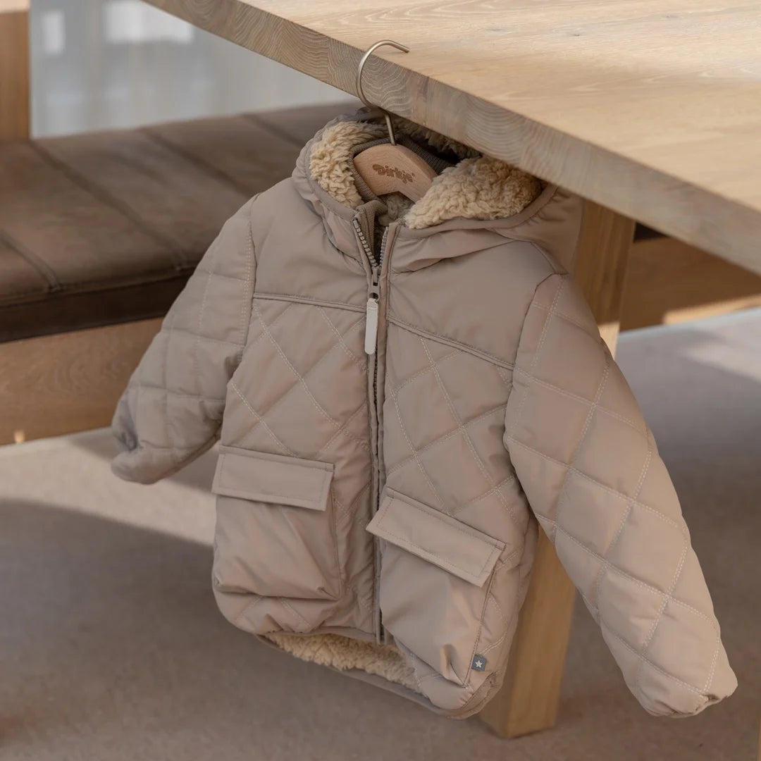 DIRKJE - giubbotto beige cappuccio