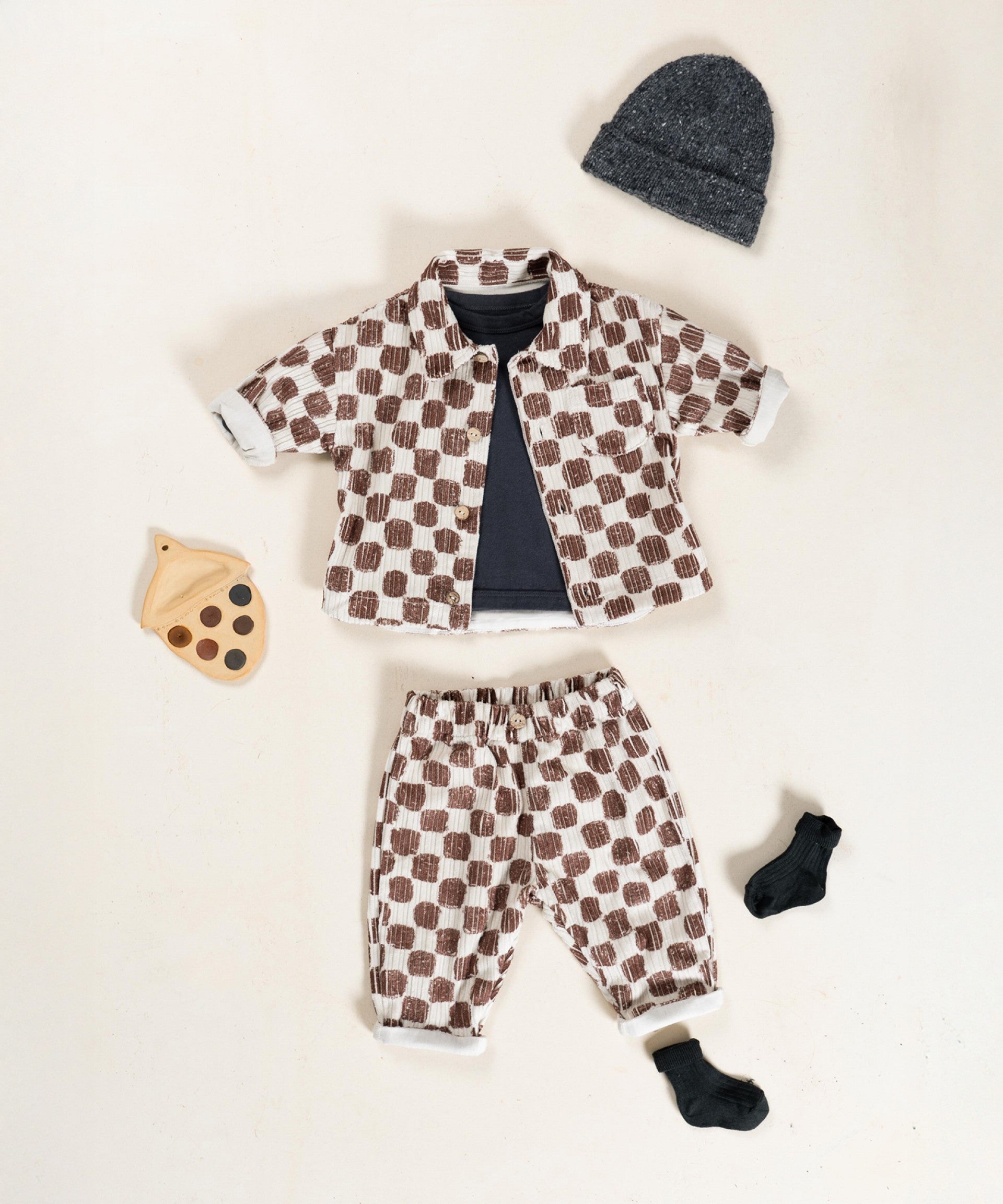 PLAY UP - pantalone velluto quadri